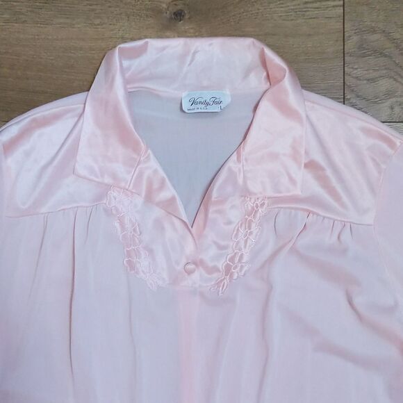 Vanity Fair light pink nylon gown house coat robe L - Picture 5 of 10